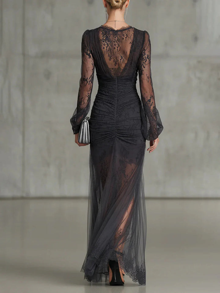 Tessa™ - Lace Ruched Sheer Dresss