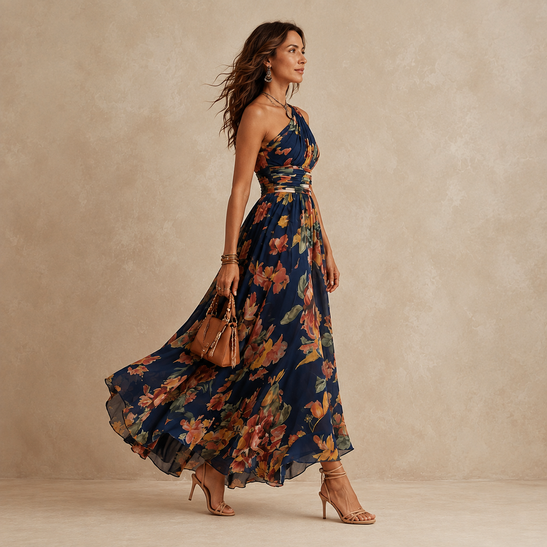 Celeste - One-Shoulder Floral Maxi