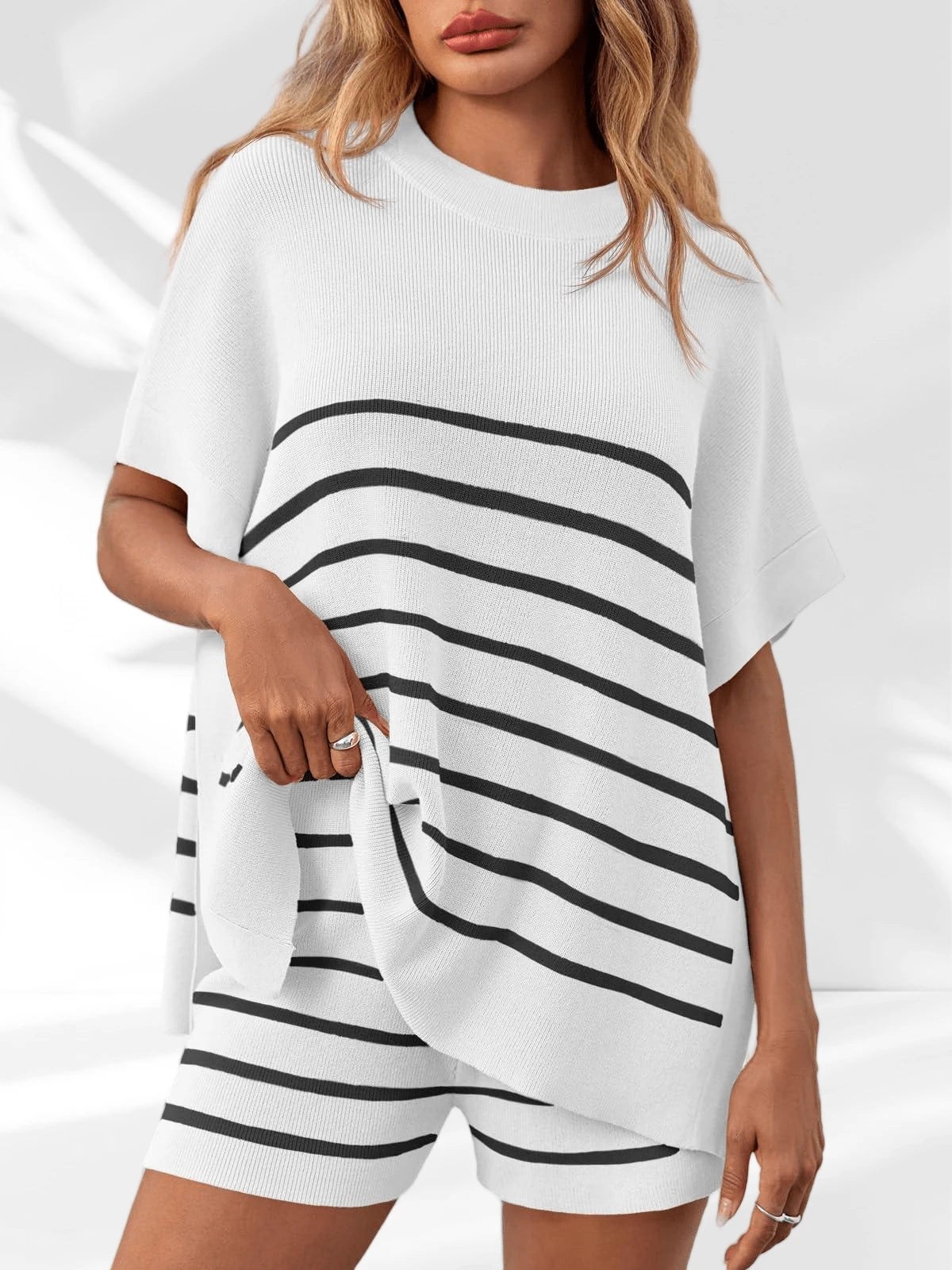 Women's Striped Two Piece Set