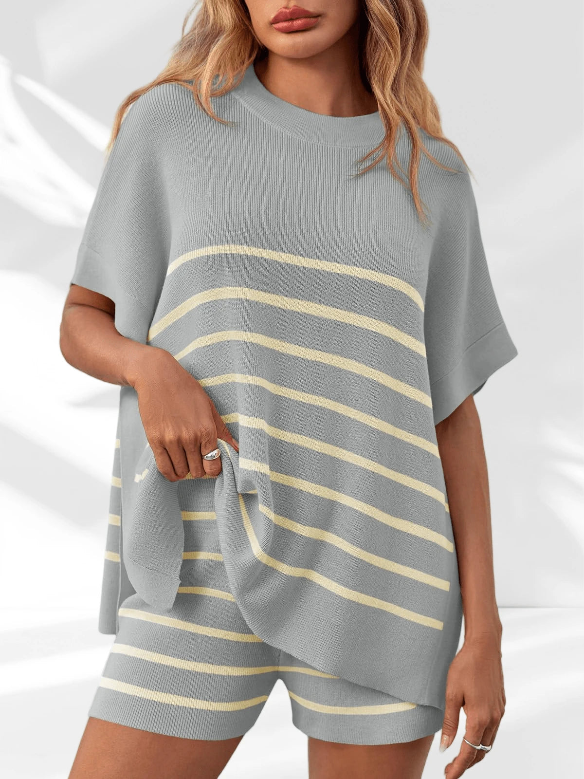 Women's Striped Two Piece Set