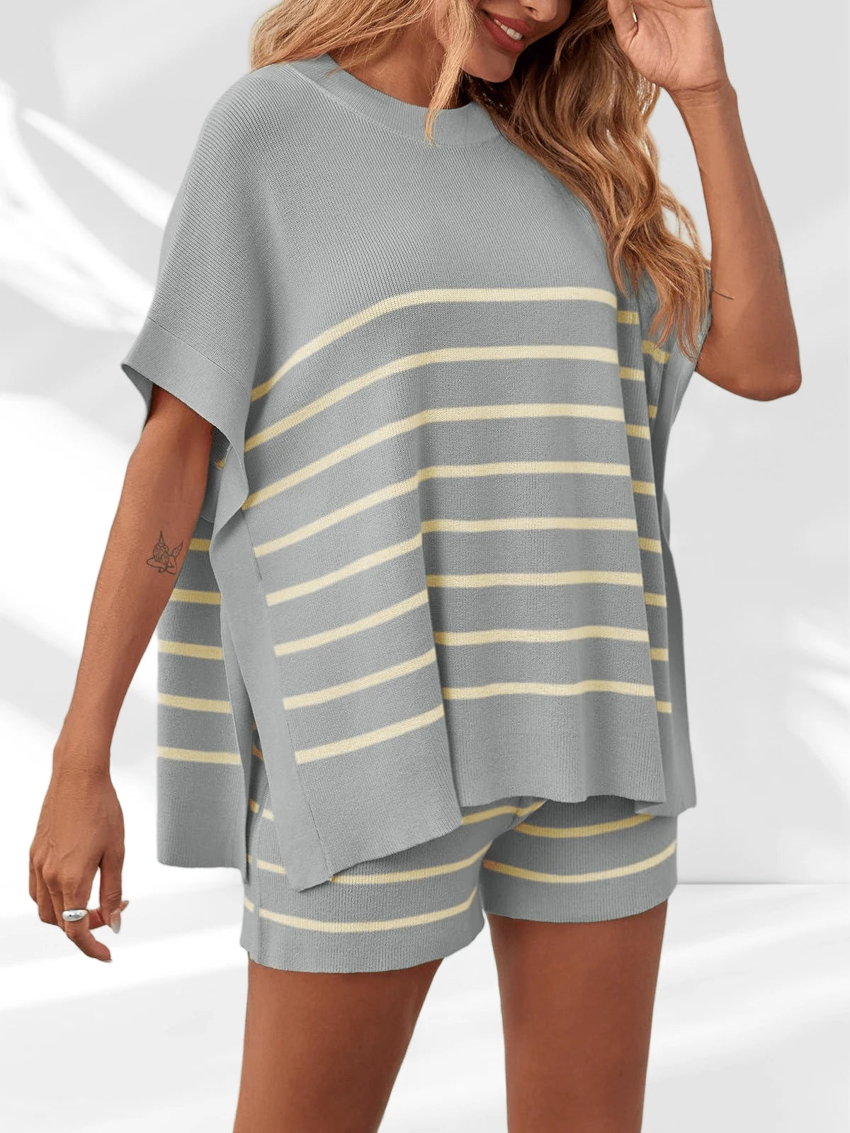 Women's Striped Two Piece Set