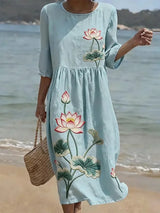 Casual Women's Dress with Floral Print