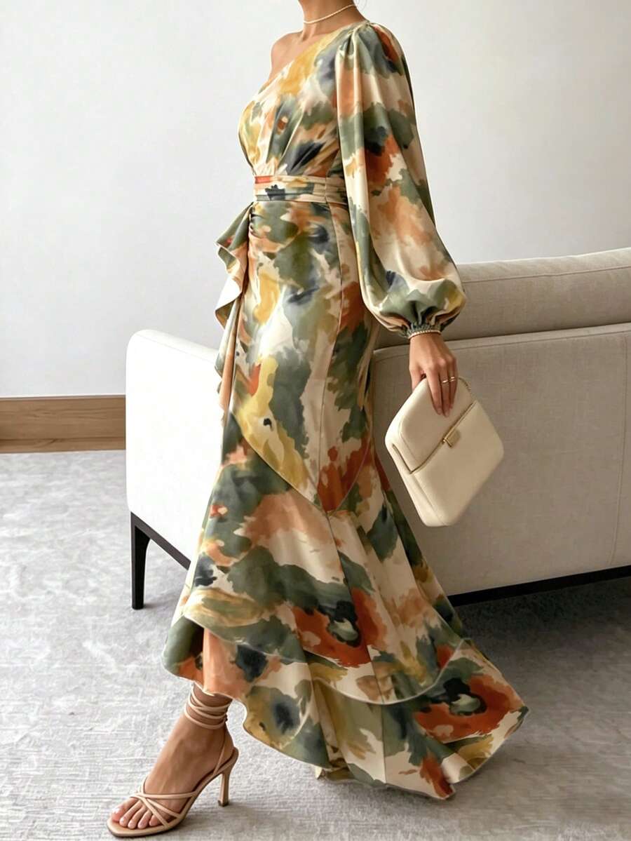 Joya - Elegant Ruffle Hem Summer Dress
