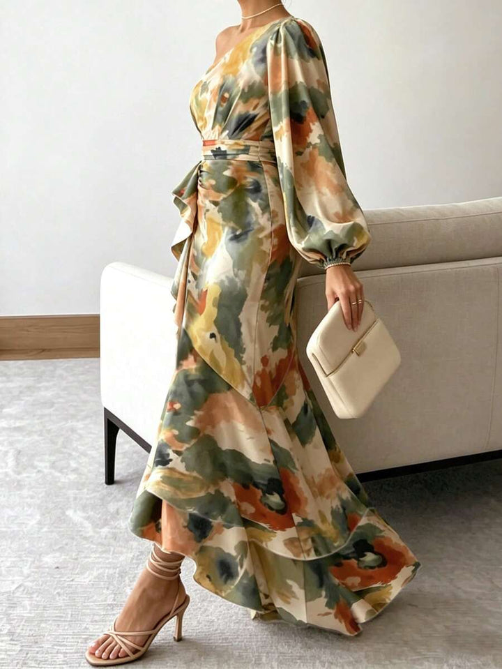 Joya - Elegant Ruffle Hem Summer Dress