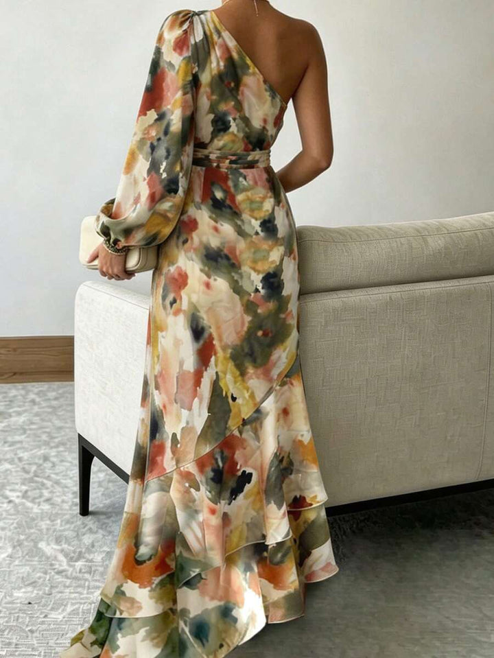 Joya - Elegant Ruffle Hem Summer Dress