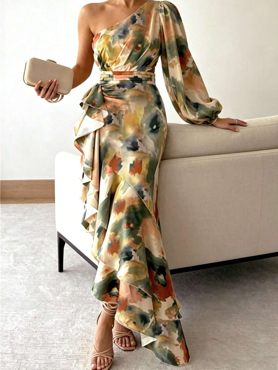 Joya - Elegant Ruffle Hem Summer Dress