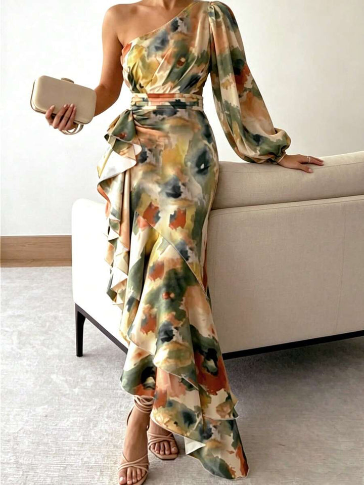 Joya - Elegant Ruffle Hem Summer Dress