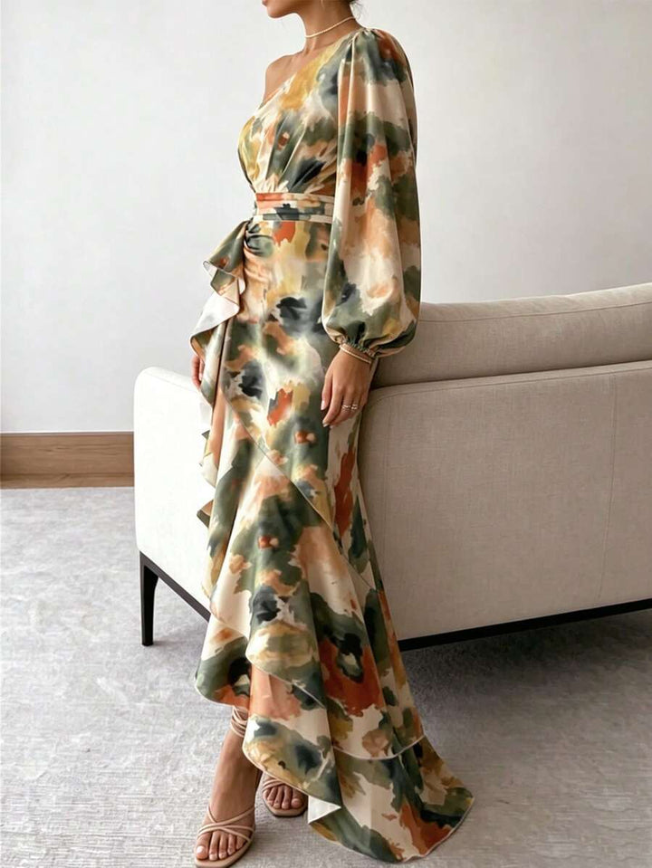 Joya - Elegant Ruffle Hem Summer Dress