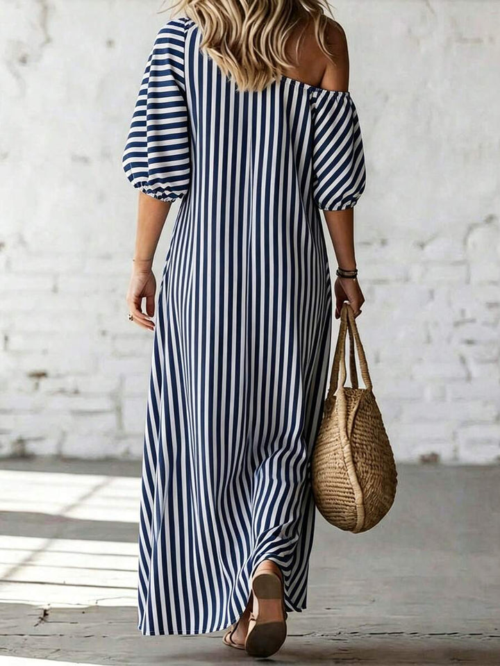 Layla - Striped Asymmetrical Vacation Dress