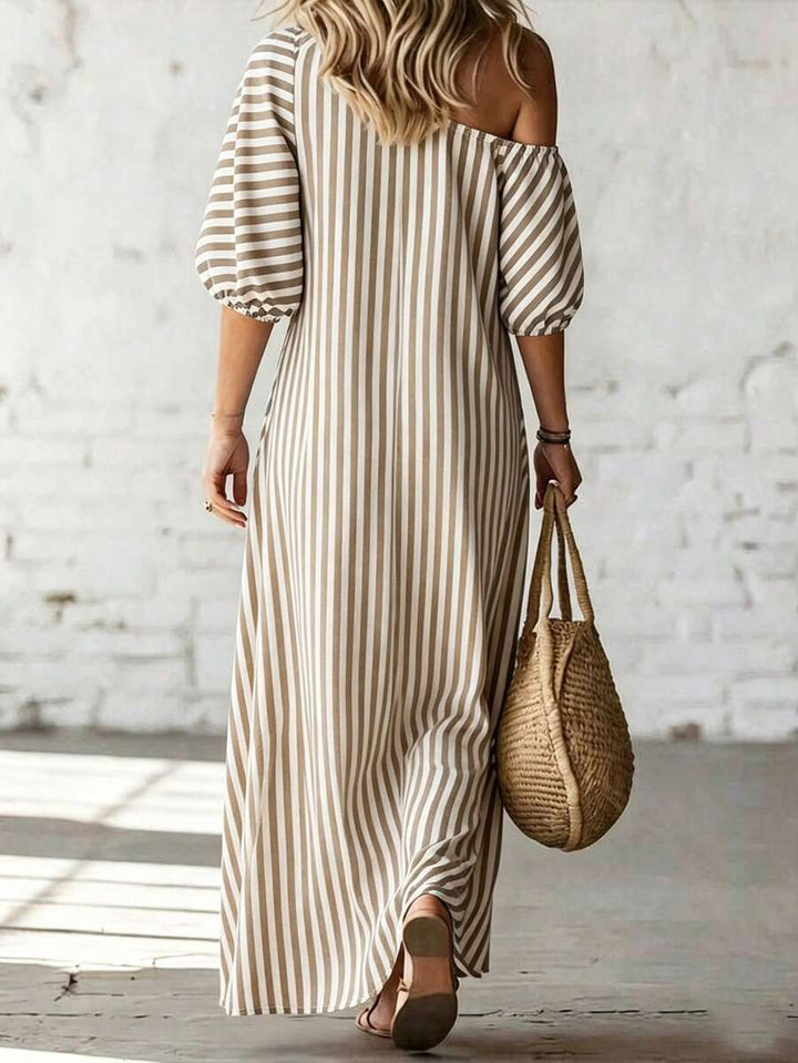Layla - Striped Asymmetrical Vacation Dress