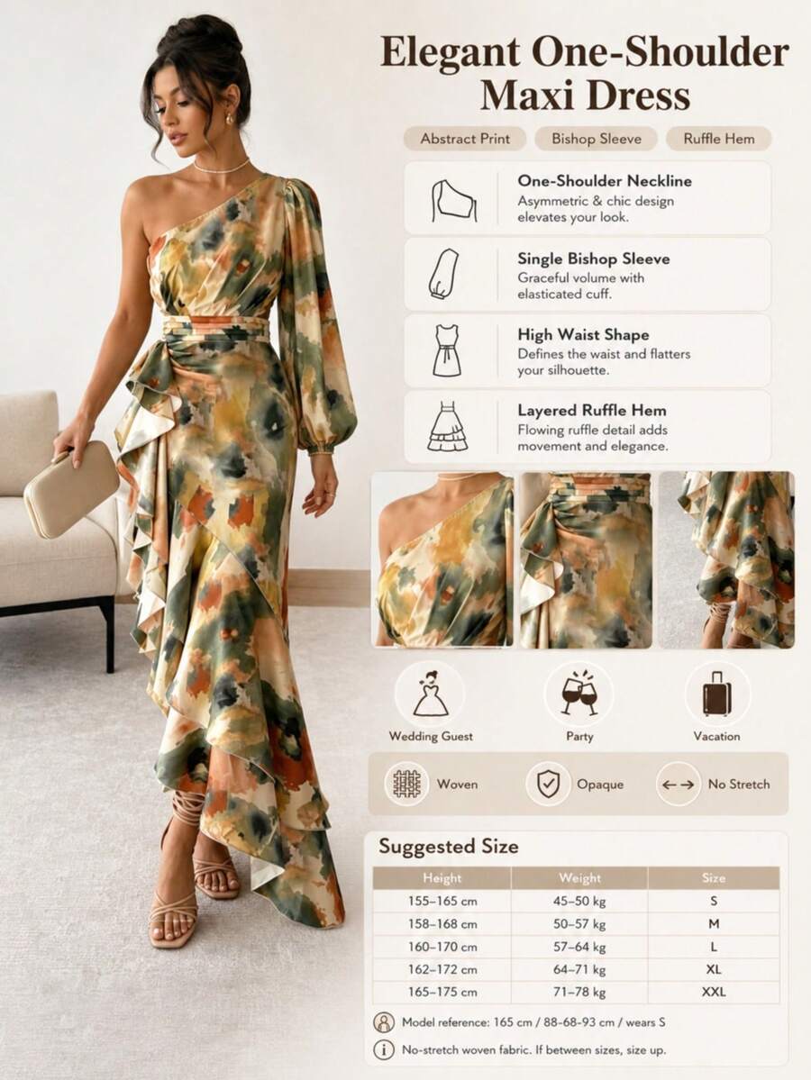 Joya - Elegant Ruffle Hem Summer Dress