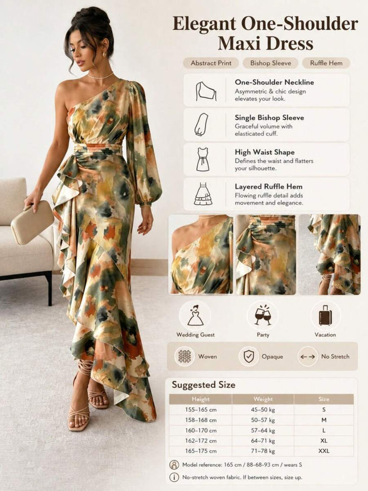 Joya - Elegant Ruffle Hem Summer Dress