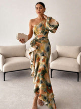 Joya - Elegant Ruffle Hem Summer Dress