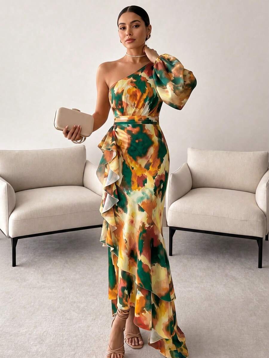 Joya - Elegant Ruffle Hem Summer Dress