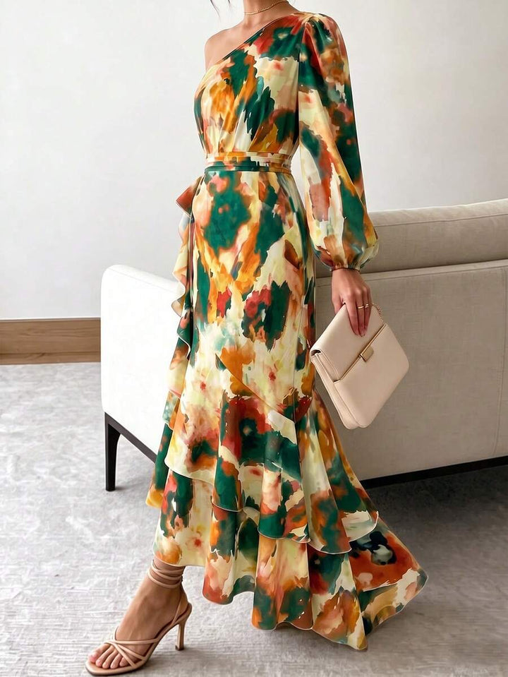 Joya - Elegant Ruffle Hem Summer Dress