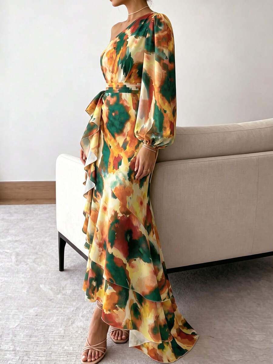 Joya - Elegant Ruffle Hem Summer Dress