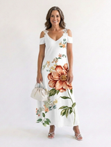 Camila | Floral Off-Shoulder A-Line Midi Dress