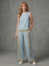 Inara - Sleeveless Top Wide Leg Contrast Pants Set