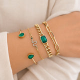 Emerald Crystal Bracelet Set
