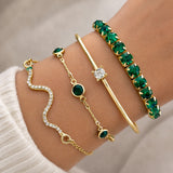 Emerald Gold Bracelet Set