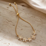 Gold Crystal Daisy Bracelet
