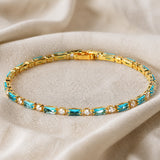 Gold Natural Turquoise Bracelet