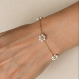 Gold Pearl Flower Bracelet