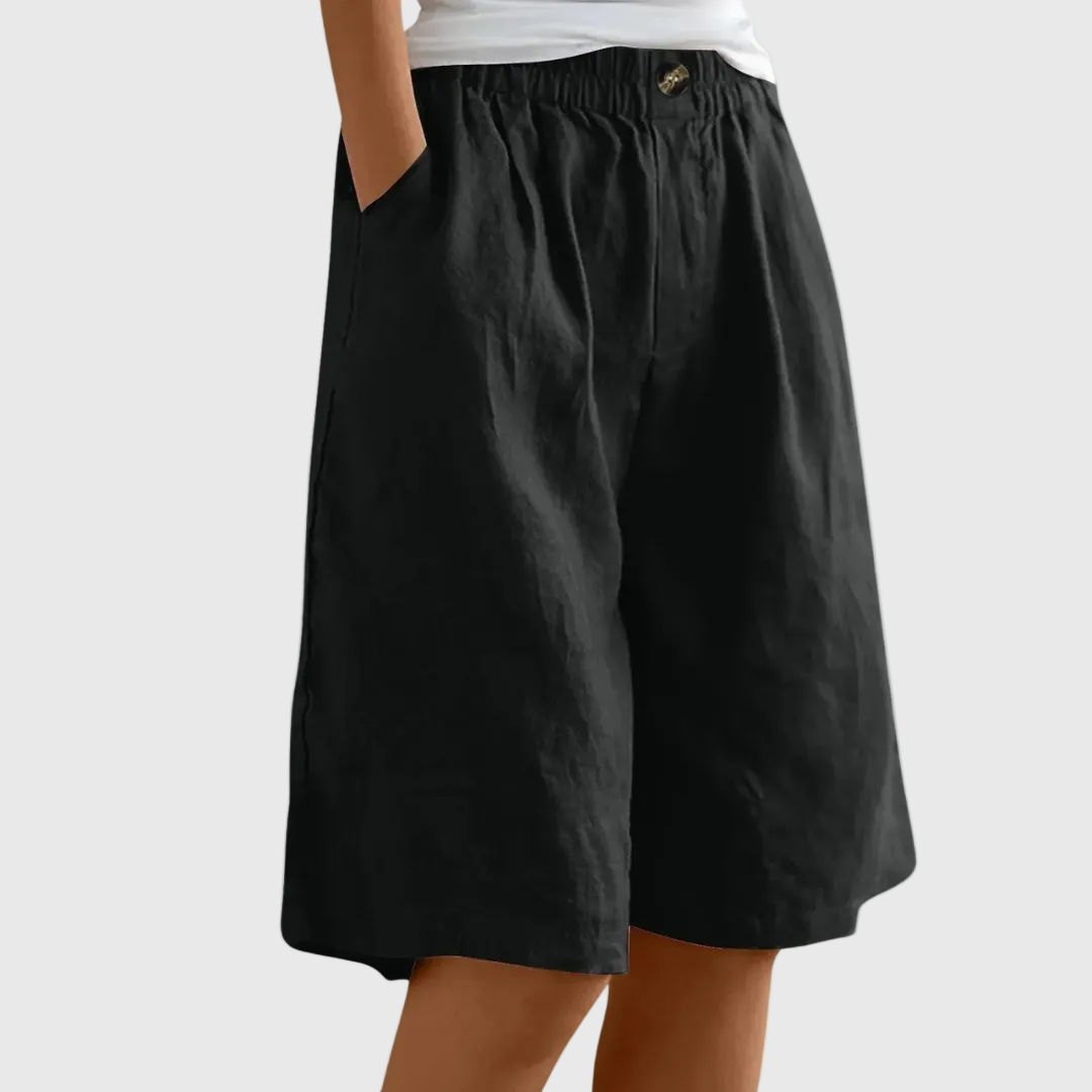 Marie -  Loose Fit Elastic Waist Shorts
