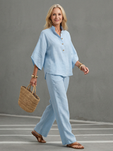 Amity - Button Front Relaxed Tunic Trouser Set