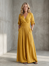 Wanda - Cross Front Wide Leg Jumpsuit