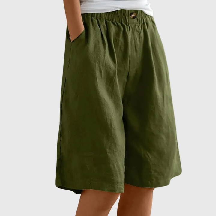 Marie -  Loose Fit Elastic Waist Shorts