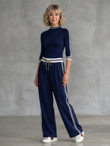 Eirlys - Fitted Long Sleeve Top Wide Leg Pants Set