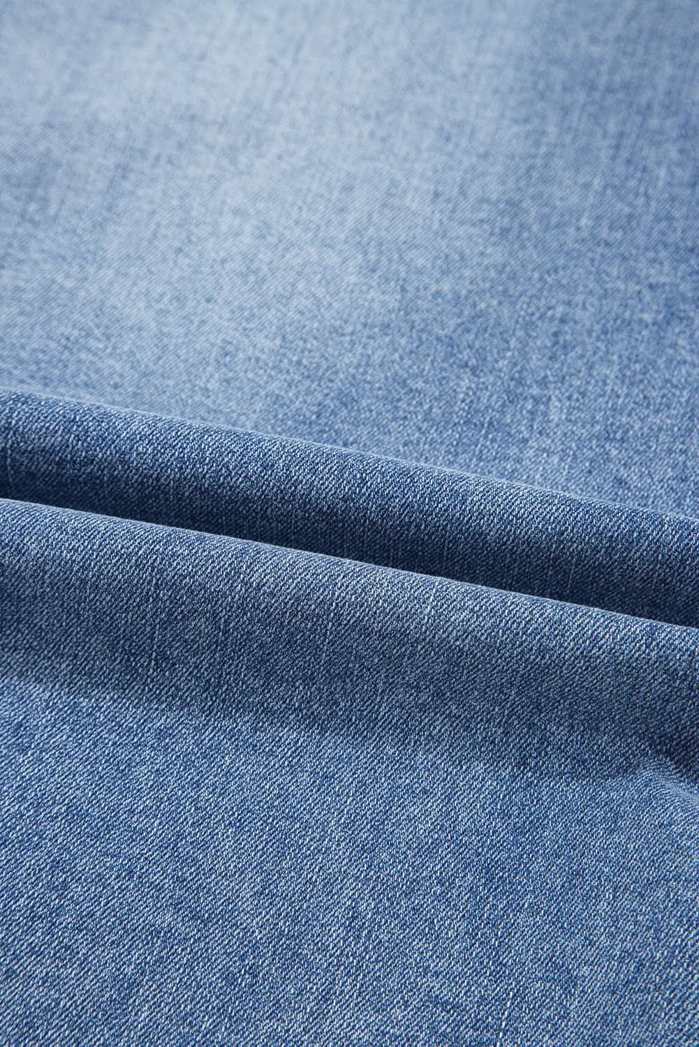Distressed Raw Hem Denim Midi Skirt