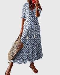 Amalia™ – Boho Vintage Summer Maxi Dress