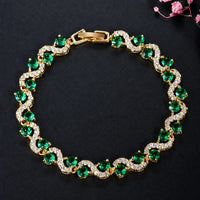 Emerald Crystal Gold Bracelet