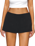 Women's Low Waist Mini Skirt with Built-in Shorts