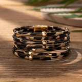 Leopard Leather Boho Bracelet