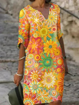 Nira™ – Vibrant Floral Midi Dress