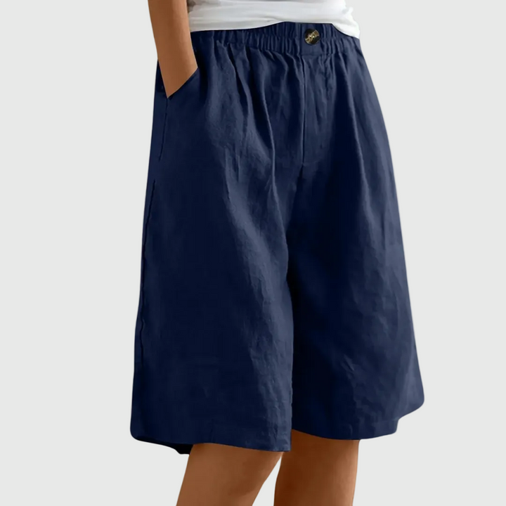Marie -  Loose Fit Elastic Waist Shorts