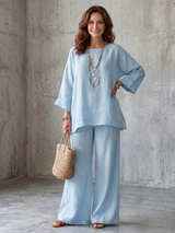 Prue - Oversized Tunic Wide Leg Pant Set