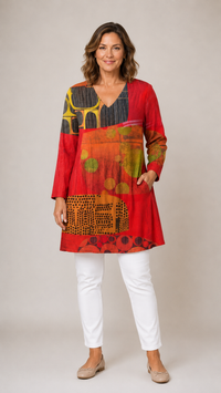 Maria | Long Blouse with V-Neck