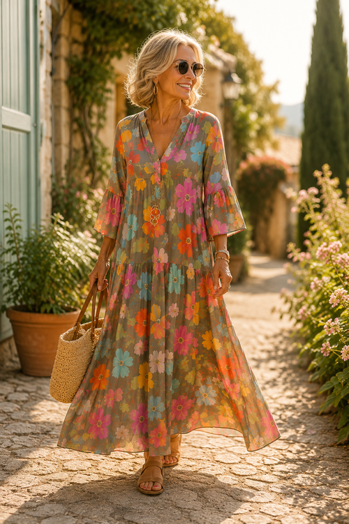 Aurora | Relaxed Floral Maxi Dress