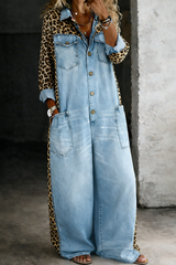 Amanda - One Piece Denim Shirt Jumpsuit
