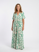 Zuleika | Short Sleeve V Neck Floral Midi Dress
