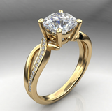 Vintage Gold Braided Zirconia Ring