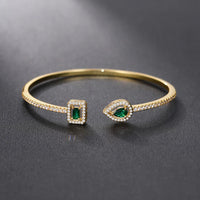 Elegant Emerald Open Cuff Bracelet