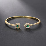 Elegant Emerald Open Cuff Bracelet