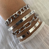 Elan Mercer White Gold Bracelet Set