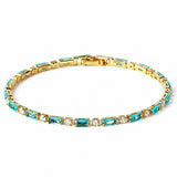 Natural Turquoise Stone Gold Bracelet