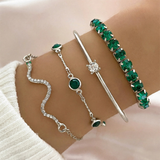 Sorina Emerald White Gold Bracelet Set